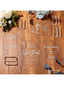 Panneau de mariage XH moderne en acrylique blanc rectangulaire, imprimé UV, écologique, 5"x7" avec base de 1/8" d'épaisseur pour événements et fêtes - Product Image 6