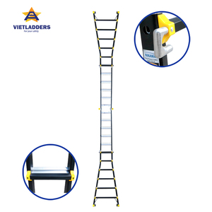 VAL NVLB-44 Modern Industrial Design Multipurpose <b>Telescopic</b> Combination <b>Ladders</b> 4x4 Step Adjustable Height Aluminum 150kg Load - Product Image 6