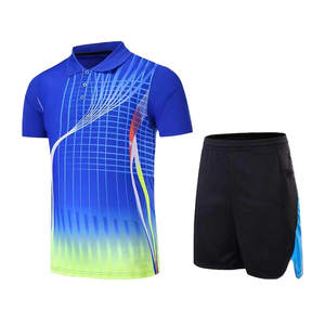 Conjunto de Uniforme de Tenis Personalizado por Sublimación para Hombre, Jersey de Bádminton Transpirable de Secado Rápido, Camiseta Deportiva de Manga Corta, Camisetas Polo - Product Image 3