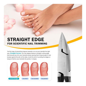 Straight Blade Toenail Clippers Wide Open <b>Pointed</b> <b>Toe</b> Nail Clippers for Seniors Thick Toenails Precision Grooming Toenail - Product Image 2