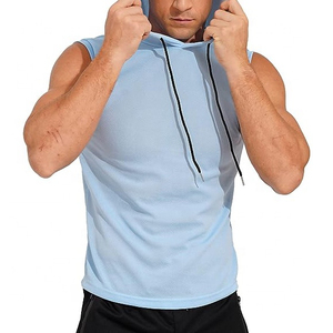 Performance <b>Sleeveless</b> <b>Hoodie</b> Men Fitness Workout Training Pullover Lightweight Breathable Sports Apparel Custom Logo OEM BASRA - Product Image 2