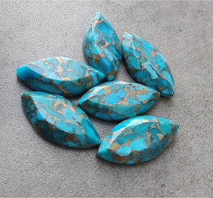 พลอยเทอร์ควอยซ์สีน้ำเงินแท้ทรงมาร์คีส์เจียระไนแบบเฟสเซต – พลอยเม็ดเดี่ยวสำหรับทำแหวนและเครื่องประดับ - Product Image 5