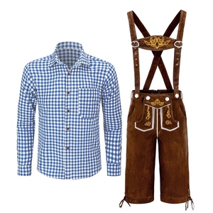 Ensemble Lederhosen Noir pour Homme – Short Bavarois Décontracté Taille Haute à Boutons, Manches Courtes, Respirant et Écologique - Product Image 6
