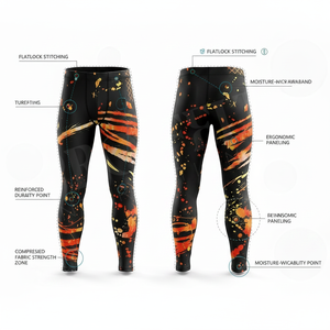 Leggings de compression personnalisés avec logo pour le sport, collants de gym et de course à séchage rapide, sous-vêtement athlétique pour l'entraînement, le yoga et le fitness - Product Image 2