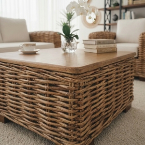 Luxury Handwoven Rattan Armchair Modern Tropical Wicker Dining Chair Comfortable Soft Cushion Eco-Friendly Apartment - Product Image 6