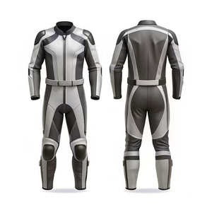 Combinaison de moto en cuir, veste et pantalon de course unisexes, fermeture éclair intégrale, imperméable, coupe-vent, respirante, OEM personnalisé - Product Image 1