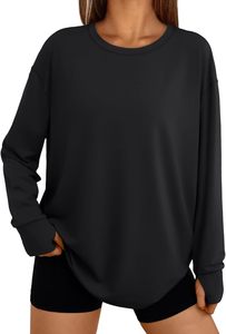 เสื้อยืดโอเวอร์ไซส์ทรงหลวมสไตล์แฟนหนุ่ม แขนยาว แฟชั่นสตรีท ดีไซน์ไหล่ตก - Product Image 1