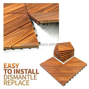 Dalles de terrasse en bois dur, bois d'acacia, revêtement de sol de patio à emboîtement - Product Image 2