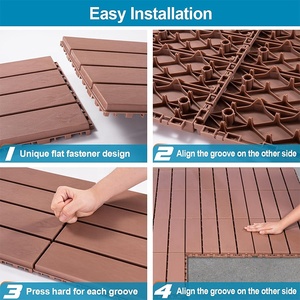 Dalles de terrasse pour jardins et piscines, dalles de terrasse en bois, dalles de sol emboîtables - Product Image 2