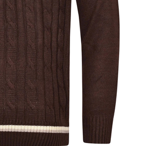 Pull en maille col V pour homme, manches longues, doux, respirant, séchage rapide, anti-boulochage, léger, côtelé, décontracté, hiver, élégant, bureau - Product Image 6