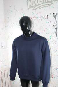 NAVY BLUE <b>Mock</b> <b>Neck</b> Sweatshirt 100% wide <b>neck</b> Sweatshirt Finer Threads - Product Image 3