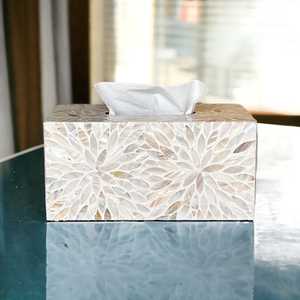 Boîte à mouchoirs de luxe PearlNova, support contemporain en nacre avec motif personnalisé pour la décoration de la maison et de l'hôtellerie - Product Image 5