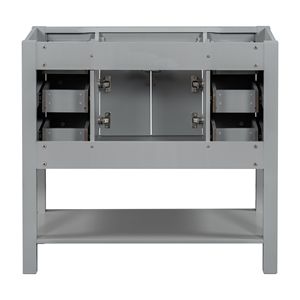Mobile Bagno Moderno Bianco da 36 Pollici Senza Piano Superiore, 2 Ante con Chiusura Ammortizzata e 6 Cassetti, Pratico Lavabo con Spazio di Archiviazione - Product Image 6