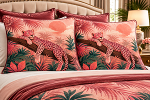ปลอกหมอนกำมะหยี่ลายเสือดาวสีชมพูทันสมัย - Product Image 3