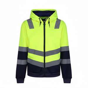 Sweat-shirts à capuche haute visibilité pour hommes, sweat-shirts en polaire réfléchissants de sécurité OEM pour les travaux de construction, sweats-shirts à capuche haute visibilité pour hommes avec service OEM - Product Image 1