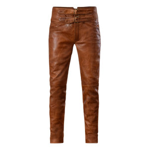 Customized Top Design High Quality Men Leather Pants Men Winter Wear Outdoor Leather Pants - Product Image 1