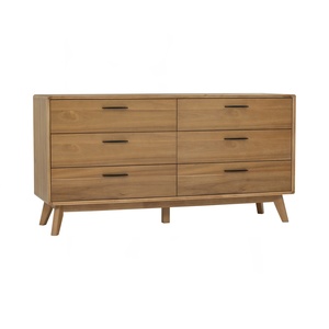 Cómoda de Estilo Escandinavo de Madera Maciza con 6 Cajones, Mueble de Almacenamiento Independiente de Lujo para Dormitorio o Sala de Estar, Ideal para Apartamentos - Product Image 1