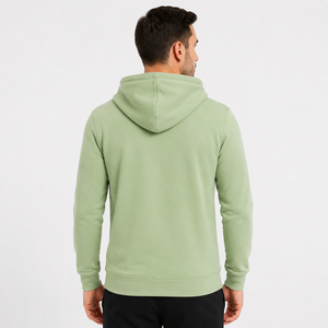 Custom Fleece Zipper Hoodie Men Heavyweight Cotton Full <b>Zip</b> Up Hooded <b>Top</b> <b>Front</b> Split Pouch Pocket Outer Wears - Product Image 2
