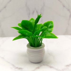 Planta en maceta en miniatura para casa de muñecas, modelo de flor verde de plástico, accesorio de paisaje exterior para mayores de 14 años, escala 1:12 - Product Image 1