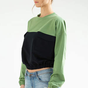 Sudadera de Manga Larga Lisa 2026, Sudadera Deportiva de Algodón para Yoga y Ejercicio, Top Corto para Mujer, Ropa Deportiva para Correr - Product Image 2