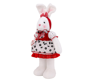 Zaves ngày valentine tình yêu thỏ đồ chơi 33 cm đứng sang trọng Bunny búp bê Comforter Red Bunny DRESS nơ hairband dễ thương Thanh Lịch - Product Image 2