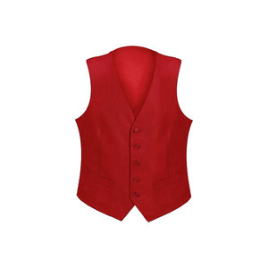 Chaleco Formal de Traje para Hombre, Color Gris, Cuello en V, Doble Botonadura, Lana y Poliéster, con Decoración de Cadena, para Otoño - Product Image 3