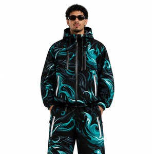 Custom Graphic Outdoor Set Waterproof Windbreaker Mesh Inner Lining <b>jacket</b> for men Two Piece Matching Outerwear Sweatpants Nylon - Product Image 2