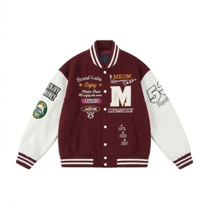 Chaqueta Varsity Unisex Acolchada con Letras Bordadas Personalizadas, Cortavientos con Capucha, Mezcla de Poliéster/Algodón para Invierno, Cierre de un Botón, Cuello Mao - Product Image 2