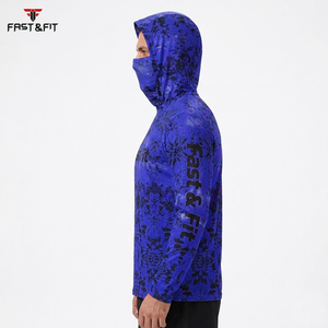 100% Polyester Comfortable Breathable Fishing Hoodies Casual Long Sleeve with Sublimated Design Waterproof Feature - Product Image 6