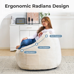 Sillón Puff de Chenilla de 32'' de Alto x 43'' de Ancho x 39'' de Profundidad, Silla de Espuma para Sala de Estar, Dormitorio, Puff de Lujo MD06 - Product Image 4