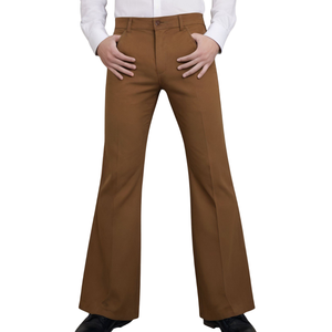 Pantalones de Hombre de Cintura Alta, Corte Ajustado, Estilo Campana, Cierre de Botones, 100% Algodón, Ligeros, Casuales de Oficina, OEM, ODM, Personalizados - Product Image 2