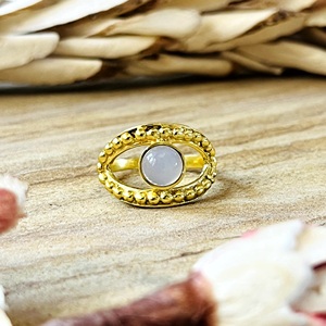Unique Design Boho Evil Eye <b>Ring</b> Bohemian Chalcedony Brass <b>Rings</b> For Women 18k Gold Plated Tribal <b>Statement</b> Jewelry Wholesale - Product Image 1