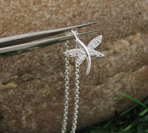 Collar de Plata de Ley 925 con Engaste Vintage de Estrella y Mariposa, Chapado en Platino, Colgante Hecho a Mano, Cadena Unisex, Antideslustre - Product Image 1