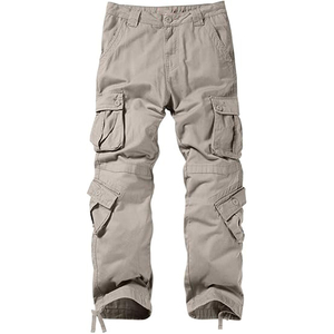 Pantalon large en coton pour homme, taille mi-haute, cordon élastique, décontracté, déchiré, noir/gris, hiver, épais, 2026 - Product Image 3
