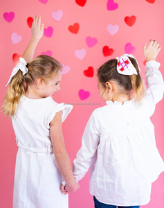Écharpe à cheveux légère et réglable multicolore, faite à la main, écologique, avec cœur brodé XOXO, nœud perlé, style coréen, pour la Saint-Valentin - Product Image 2