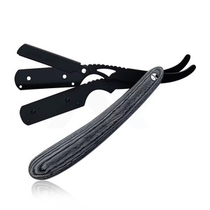 Handcrafted Premium Stainless Steel Straight Razor Black Pakka <b>Wood</b> Handle <b>Swing</b> Lock Built In Grip Professional Barber Shaving - Product Image 1