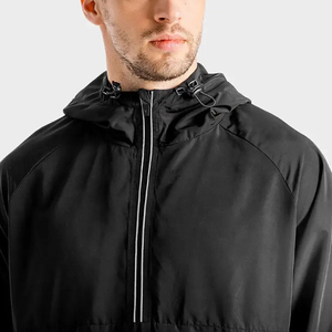 High Quality Custom Size <b>Men</b> Windbreaker <b>Jacket</b> Canvas Front Logo Outdoor Slim Fit Quick Dry Breathable Casual - Product Image 3