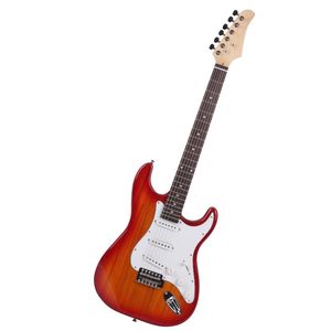 Chitarra Elettrica Rosso Tramonto con Tastiera in Palissandro, Top Solido da 39 Pollici, Corpo in Carbonio e Acciaio, per Principianti, Viaggiatori e Professionisti - Product Image 4