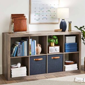 Organisateur de rangement à 8 cubes gris rustique - Product Image 1