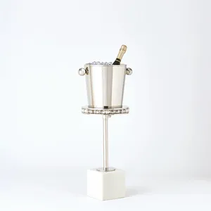 Aluminium Modern Round <b>Ice</b> <b>Bucket</b> Eco-Friendly Durable Tabletop Beverage Cooler for Living Room Christmas Occasions - Product Image 2