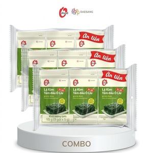 Wholesale O'food Vietnam Traditional Olive Oil Roasted Dried <b>Seaweed</b> <b>Snack</b> 5g | Crispy Laver | 3/9/16 Bundle - Product Image 2