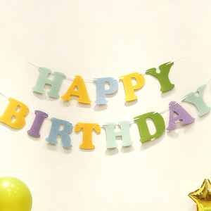 Bannière de lettres JUXINDA, accessoires <span class=keywords><strong>photo</strong></span> et décorations pour fêtes de bébés et d'enfants, décorations <span class=keywords><strong>joyeux</strong></span> <span class=keywords><strong>anniversaire</strong></span> - Product Image 2