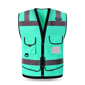 Chaleco de Seguridad Reflectante de Alta Visibilidad para Guardias, Ropa de Trabajo Transpirable con Bolsillo de Parche para Trabajo Nocturno y Actividades al Aire Libre - Product Image 1