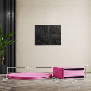 Pink Foldable Crash Mat for <b>Dance</b> Training and Exercise <b>Pole</b> Padding with Carrying Handles and EPE Foam Mats - Product Image 2