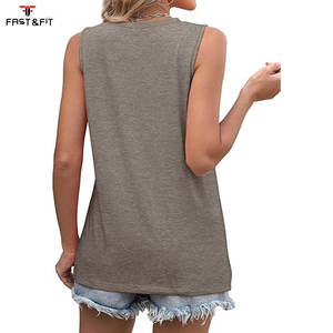 Camiseta Deportiva de Tirantes para Mujer, Chaleco de Yoga de Color Sólido, Sin Mangas, de Secado Rápido, Transpirable, Tejido de Punto, 100% Algodón, para Correr y Hacer Ejercicio - Product Image 5