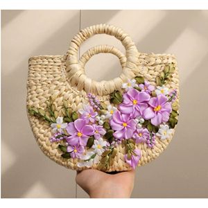 Bolso de Mano Ecológico de Seagrass Natural, Hecho a Mano, para Mujer, con Bordado y Logotipo Personalizado - Product Image 3