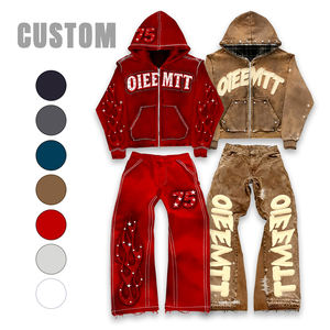 Survêtement en strass de haute qualité pour le streetwear, design scintillant en cristal, fournisseur en gros - Product Image 1