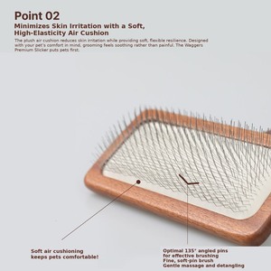 Brosse lissante en bois pour animaux de compagnie, éliminateur de poils, soin des animaux, essentiels pour animaux, brosse douce au toucher, peigne à poils souples - Product Image 6