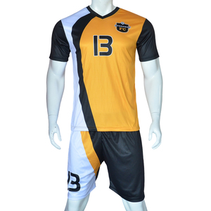 ชุดฟุตบอลชายคุณภาพดีราคาถูก-ราคาดีที่สุด ดีไซน์ใหม่ ผ้าโพลีเอสเตอร์ตาข่าย 100% แห้งเร็ว แขนสั้น สกรีนโลโก้ด้านหน้าได้ - Product Image 3