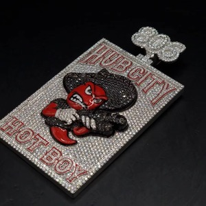 Pendentif personnalisé Hip Hop en moissanite, design lettre initiale, en argent sterling 925 bicolore, pendentif nom glacé style dessin animé pour moi - Product Image 6